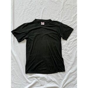 Vintage Oneita Power/50 T-Shirt Made in USA Thrashed Distressed Black Medium